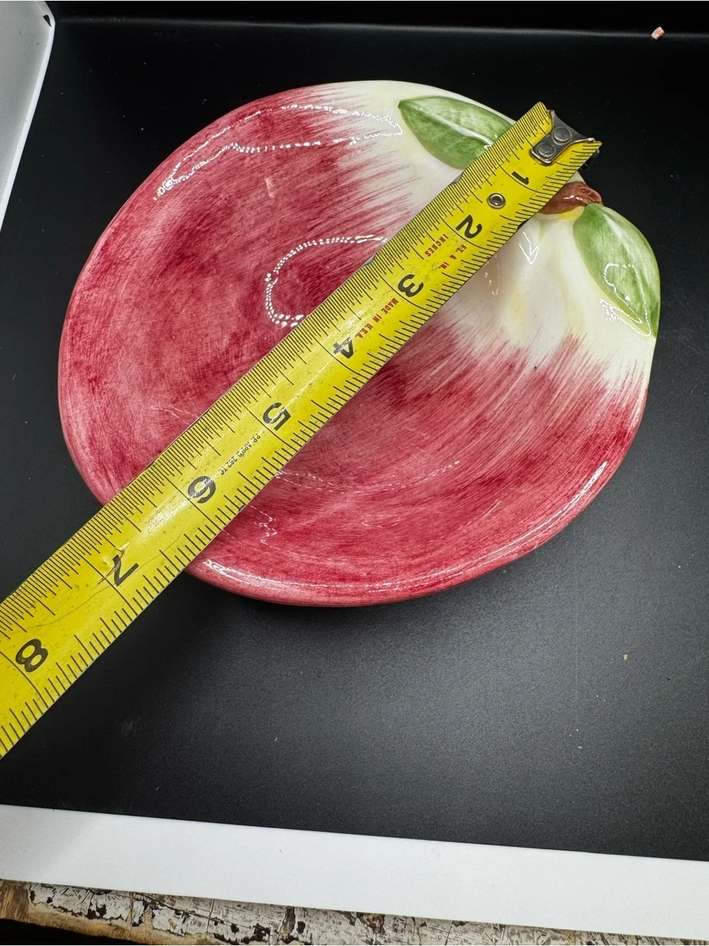 Red & White Ceramic Apple Serving Platter 7